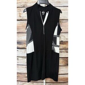 EP Pro Tour Tech Women's Dress Size Medium Black White Sleeveless Golf Tennis